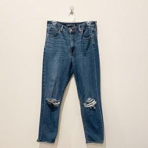 American Eagle stretch high rise mom jean-dark